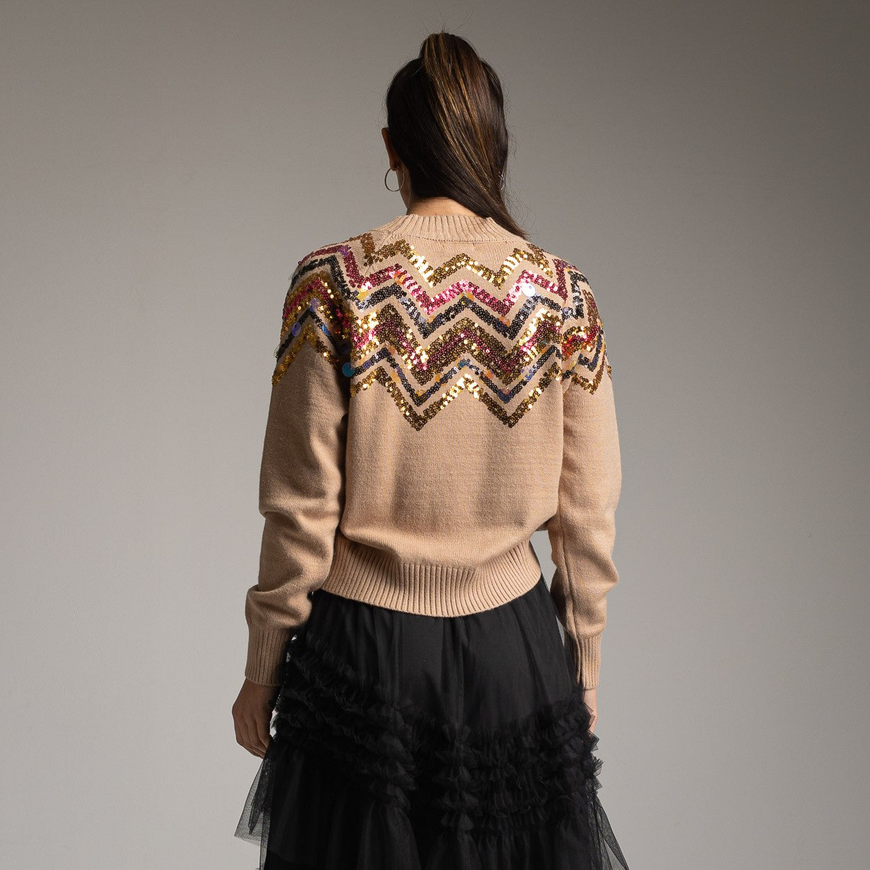 JERSEY GRECAS ZIG ZAG COLOR CAMEL