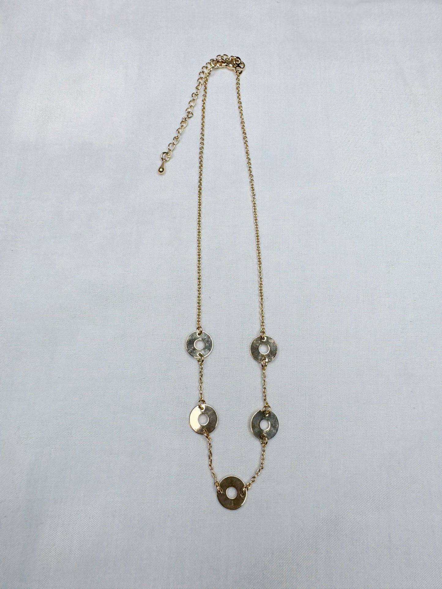 Juego de cadenas 5 aros con pendientes de cristal