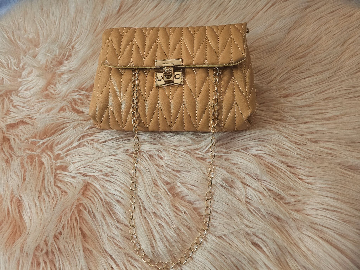 BOLSO PIEL SINTÉTICO COLOR CAMEL