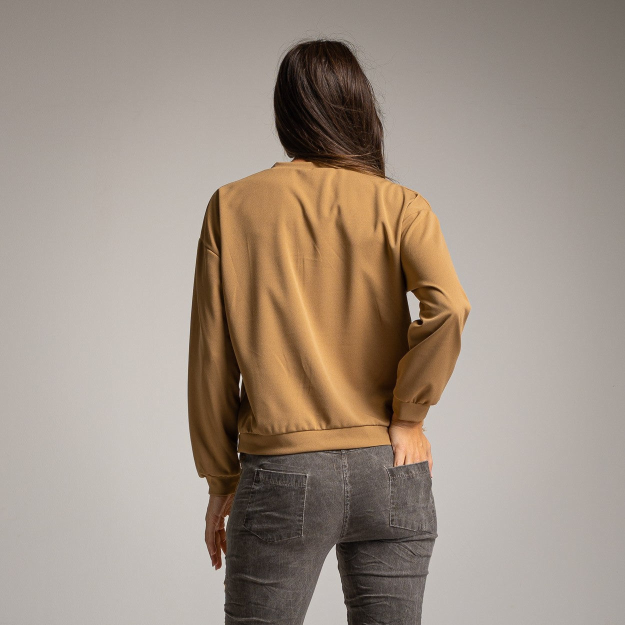 SUDADERA OJO GLITTER  COLOR CAMEL