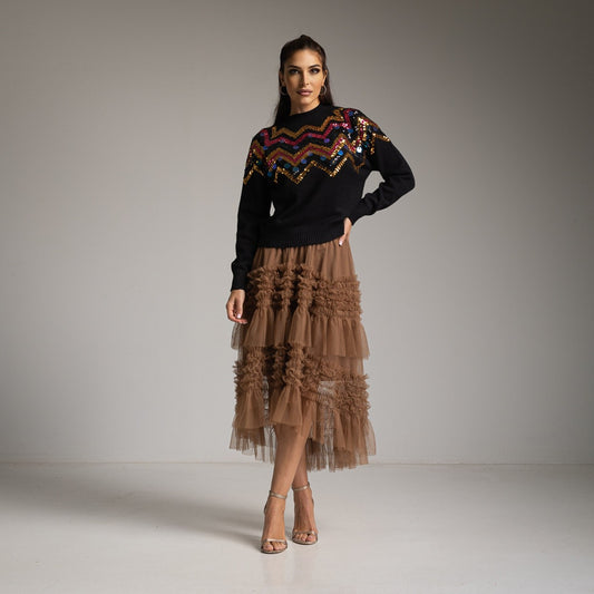 JERSEY GRECAS ZIG ZAG COLOR NEGRO