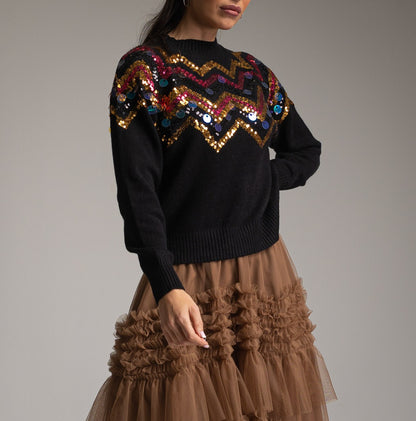 JERSEY GRECAS ZIG ZAG COLOR NEGRO