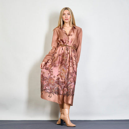 VESTIDO SATEN FLORAL