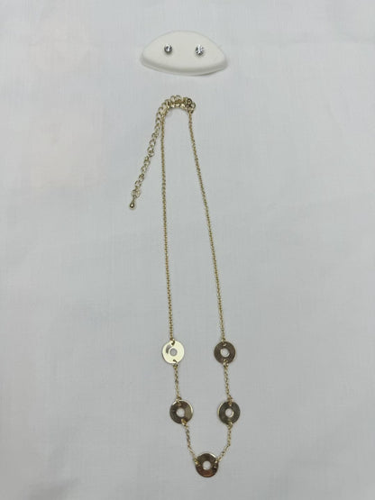 Juego de cadenas 5 aros con pendientes de cristal
